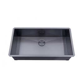 Kingsman Galaxy Black Matte Black Stainless Steel Undermount 16-Gauge Kitchen Sink Single Bowl (36 Inch)